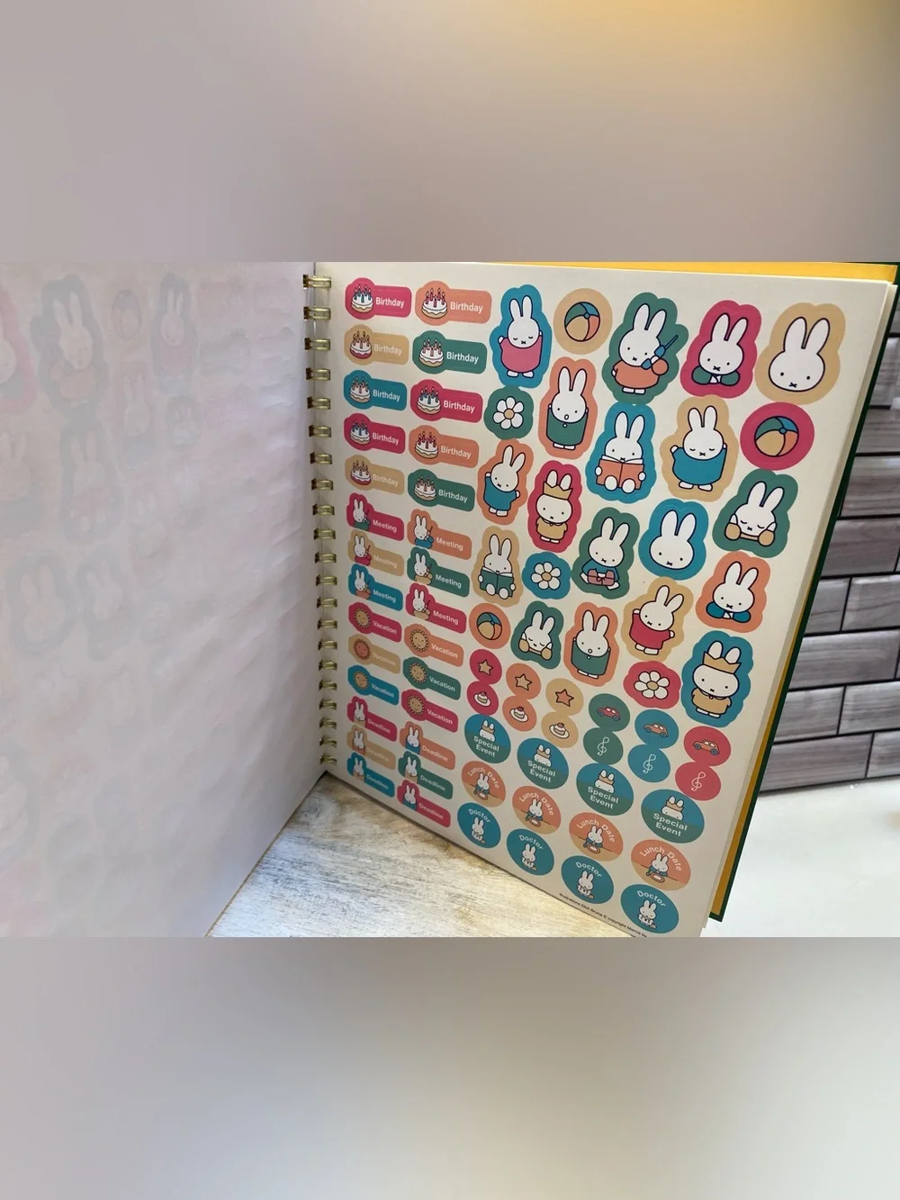 MIFFY ❤️2027 Weekly L Planner Agenda w/ Cute Label Stickers 11” New